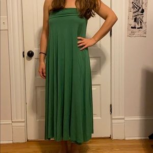 Green strapless maxi dress size small